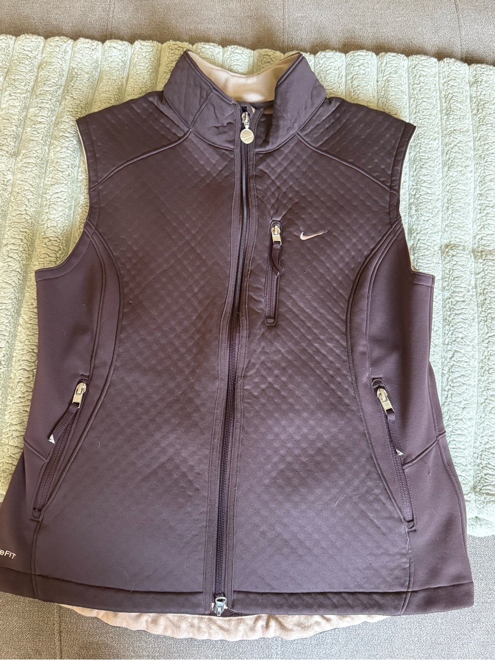 Nike Women’s Quilted Dark Brown Sleeveless Vest